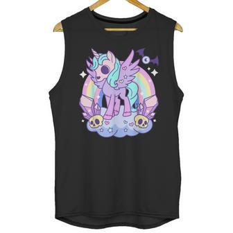 Kawaii Pastel Goth Unicorn Pony - Aesthetic Gothic Skeleton Unisex Tank Top | Favorety AU