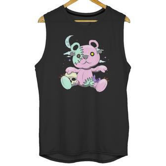 Kawaii Pastel Goth Witchy Bear And Skull Cute Creepy Bear Unisex Tank Top | Favorety