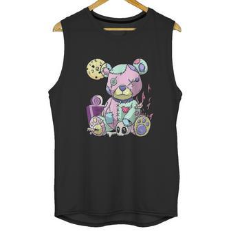 Kawaii Pink Pastel Goth Cute Creepy Teddy Bear Unisex Tank Top | Favorety CA