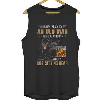 Kelpie An Old Man With A Whisky And A Dog Sitting Near Unisex Tank Top | Favorety UK