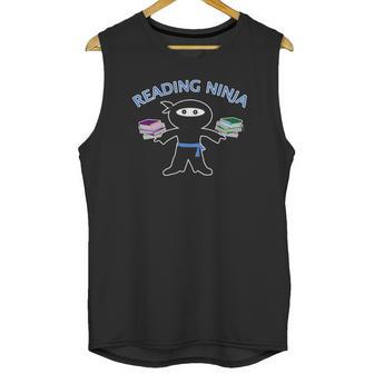 Kids Reading Ninjaby Scarebaby Blue Unisex Tank Top | Favorety