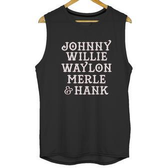 Ladies Johnny Willie Waylon Merle Hank Scoop Unisex Tank Top | Favorety