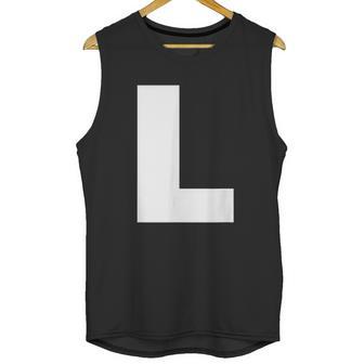 Letter L Capital Alphabet Bold Style Unisex Tank Top | Favorety UK