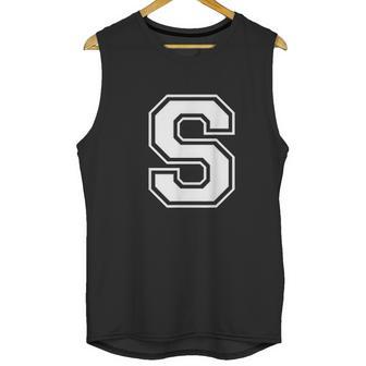 Letter S Capital Alphabet College Varsity Monogram Club Unisex Tank Top | Favorety CA