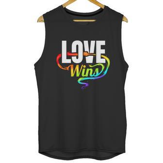 Lgbtq Love Wins Logo For Pride Month Funny Gift Unisex Tank Top | Favorety CA