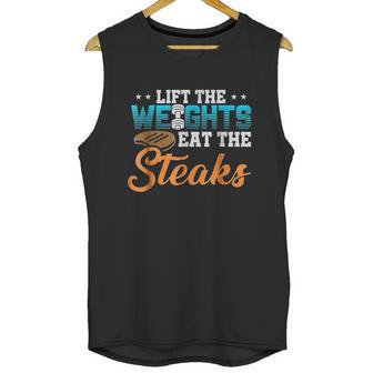 Lift Weight Eat Steaks Meat Eater Carnivore Lifting Unisex Tank Top | Favorety UK