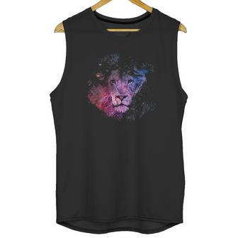 Lion Watercolor Style Leo Astrology Space Nebula Lion Unisex Tank Top | Favorety UK