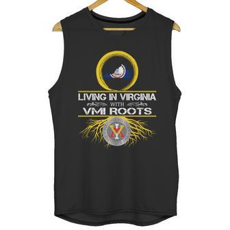 Living In Virginia With Vmi Roots Unisex Tank Top | Favorety DE