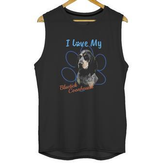 I Love My Bluetick Coonhound Dog Lover Paw Print Unisex Tank Top | Favorety UK