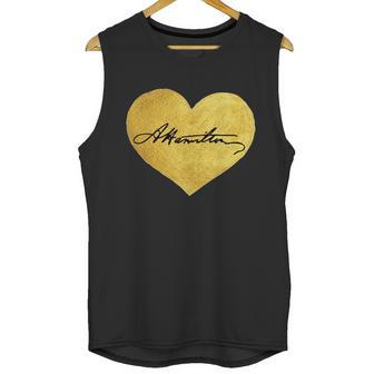 Love A Hamilton Golden Signature Heart Unisex Tank Top | Favorety AU