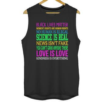 Love Is Love Science Is Real News Isnt Fake Quotes T-Shirt Unisex Tank Top | Favorety