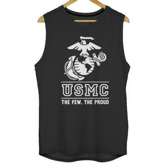 Lucky Ride Marines Usmc The Few The Proud White Emblem F And B Unisex Tank Top | Favorety