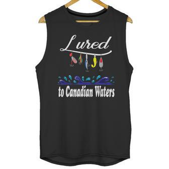 Lured To Canadian Waters Fishing Fisherman Unisex Tank Top | Favorety AU