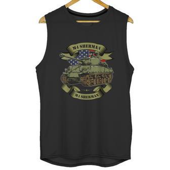 M4 Sherman American Tank Ww2 World War Graphic Design Printed Casual Daily Basic Unisex Tank Top | Favorety