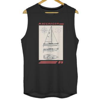 Macgregor 25 Sailboat Line Drawing Graphic Design Printed Casual Daily Basic Unisex Tank Top | Favorety