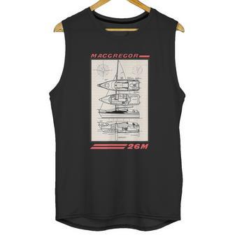 Macgregor 26M Sailboat Line Drawing Graphic Design Printed Casual Daily Basic Unisex Tank Top | Favorety DE