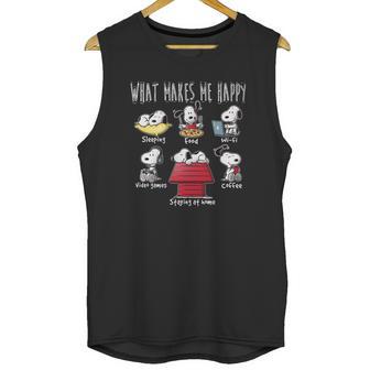 What Makes Snoopy Happy Unisex Tank Top | Favorety CA