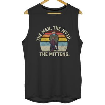 The Man The Myth The Mittens Bernie Sanders Mood Meme Gift Graphic Design Printed Casual Daily Basic Unisex Tank Top | Favorety DE