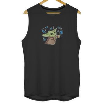 The Mandalorian The Child With Blue Butterflies Unisex Tank Top | Favorety AU