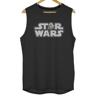 The Mandalorian Logo With Mando And The Child Unisex Tank Top | Favorety