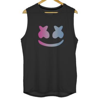 Marshmello Face Blue Violet Design Unisex Tank Top | Favorety