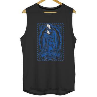 Mary Guadalupe Blue Tattoo Mexico Art Unisex Tank Top | Favorety UK