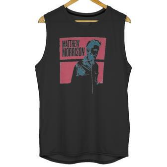 Matthew Morrison Blocks Image Grey Girls Juniors Unisex Tank Top | Favorety