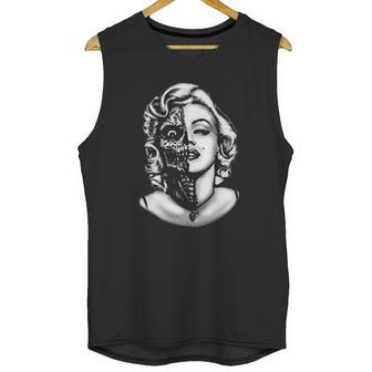 Mens Marilyn Monroe Half Skull Unisex Tank Top | Favorety DE