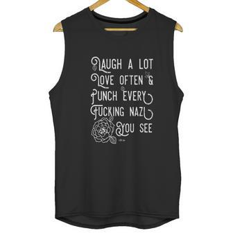 Mens Punch Nazis Laugh A Lot Love Often Feminist Liberal Unisex Tank Top | Favorety CA