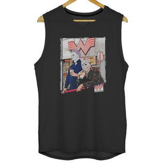 Michael Myers And Jason Voorhees Drinking Whataburger Unisex Tank Top | Favorety UK