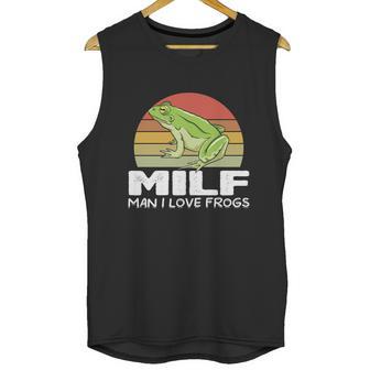 Milf Man I Love Frogs Funny Saying Frog Lovers Graphic Design Printed Casual Daily Basic Unisex Tank Top | Favorety UK