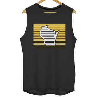 Milwaukee Wisconsin Retro Gradient Stripes Unisex Tank Top | Favorety