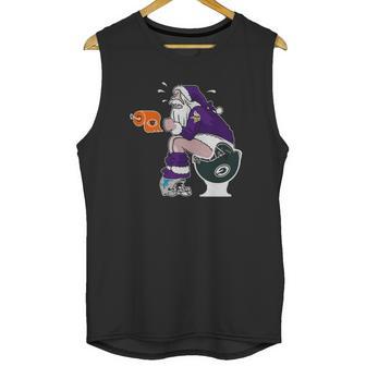 Minnesota Vikings Vs Detroit Lions Chicago Bears Green Bay Packers Santa Claus Shirt Unisex Tank Top | Favorety AU