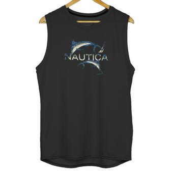 Nautica Mens Cotton Fish Print Series Graphic Unisex Tank Top | Favorety UK