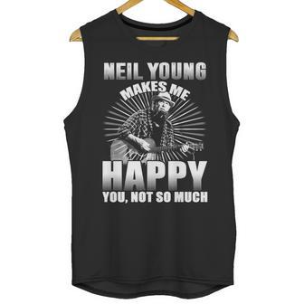 Neil Young Makes Me Happy You Not So Much T Shirt Long Sleeve Hoodie Sweatshirt Unisex Tank Top | Favorety AU