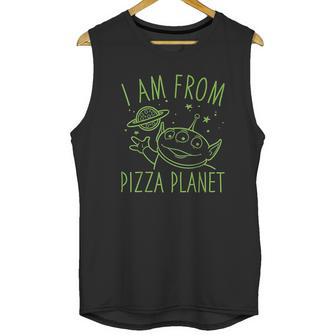 Neon Green Alien Pizza Planet Unisex Tank Top | Favorety AU