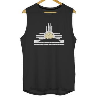 New Mexico Sandia Mountain Skyline And Zia Symbol Unisex Tank Top | Favorety