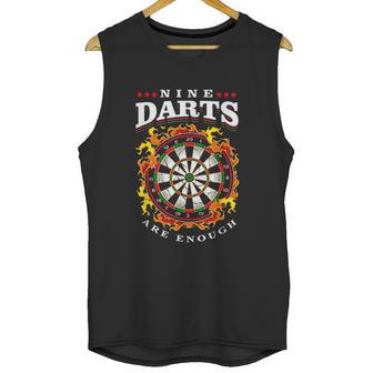 Nine Darts Are Enough Dartboard In Flames Unisex Tank Top | Favorety CA