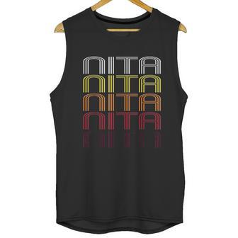 Nita Retro Wordmark Pattern Vintage Style Unisex Tank Top | Favorety CA