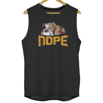 Nope Lazy English Bulldog Funny Dog Pet Lover Unisex Tank Top | Favorety DE