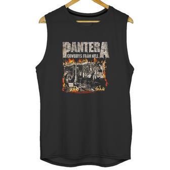 Pantera Official Cowboys From Hell Cover Fire Unisex Tank Top | Favorety