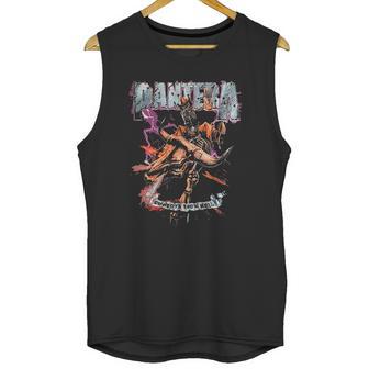 Pantera Official Cowboys From Hell Riding Skeleton Unisex Tank Top | Favorety