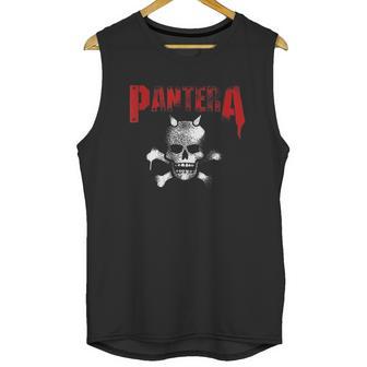 Pantera Official Horned Skull Stencil Unisex Tank Top | Favorety