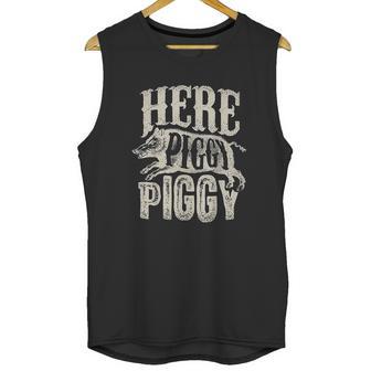 Here Piggy Piggy Boar Hunting Vintage Pig Hog Hunter Unisex Tank Top | Favorety CA