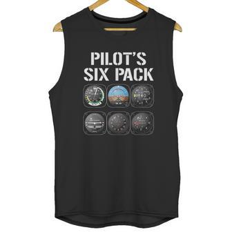 Pilot Six Pack Funny Pilot Aviation Flying Gift Unisex Tank Top | Favorety