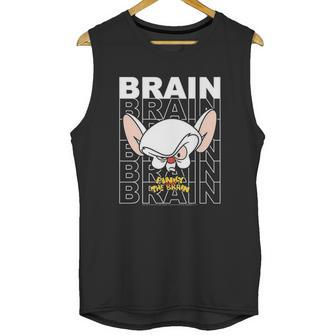 Pinky And The Brain Text Stack Big Face Unisex Tank Top | Favorety