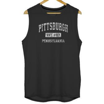 Pittsburgh Pennsylvania Pa Vintage Established Sports Design Unisex Tank Top | Favorety