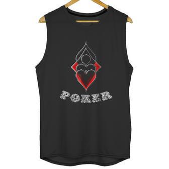 Poker Spades Hearts Diamonds Club Shiny Bling Overlap Unisex Tank Top | Favorety UK