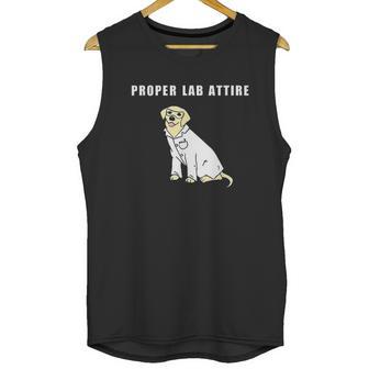 Proper Lab Attire Funny Laboratory Dog Pun Science Unisex Tank Top | Favorety AU