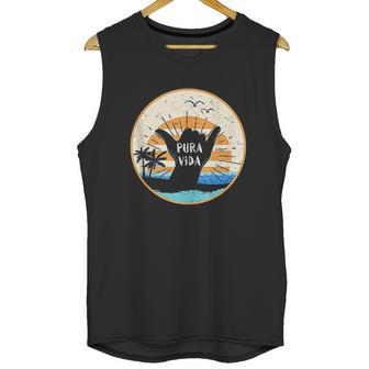 Pura Vida Costa Rica Shaka Sign Surfing Surfer Tropical Gift Unisex Tank Top | Favorety AU